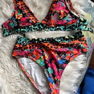 Tropical Print Swim Set